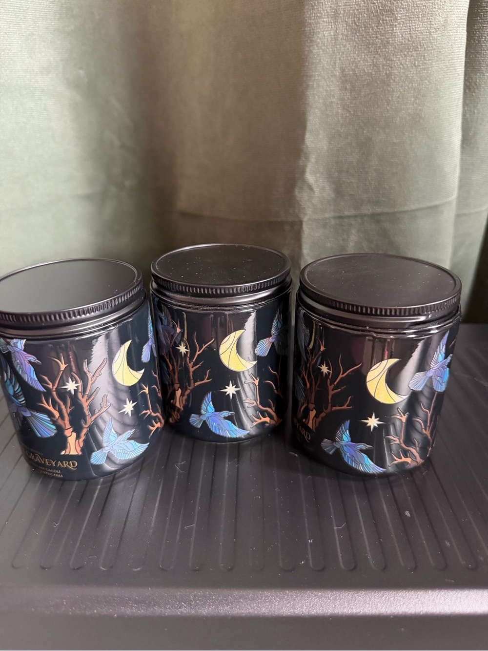 HTF!!!  RARE!!!  MOONLIT GRAVEYARD SINGLE WICK CANDLE SOLD INDIVIDUALLY